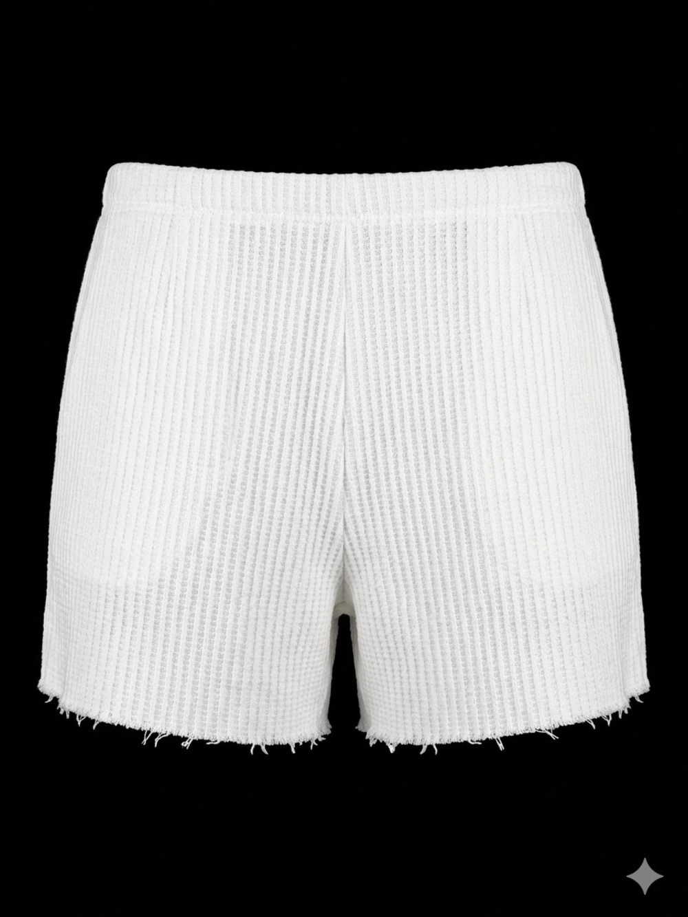 Brandy Melville White Waffle-Knit High Waist Shorts